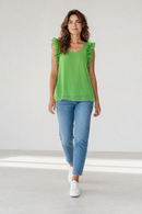 Top cu volănașe stil casual,chic marime universala potrivită mărimilor S,M,L|Mira Style