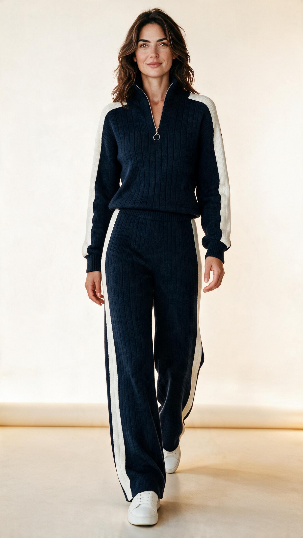 Compleu Damă Tricotat cu Pantaloni Largi | Mira Style