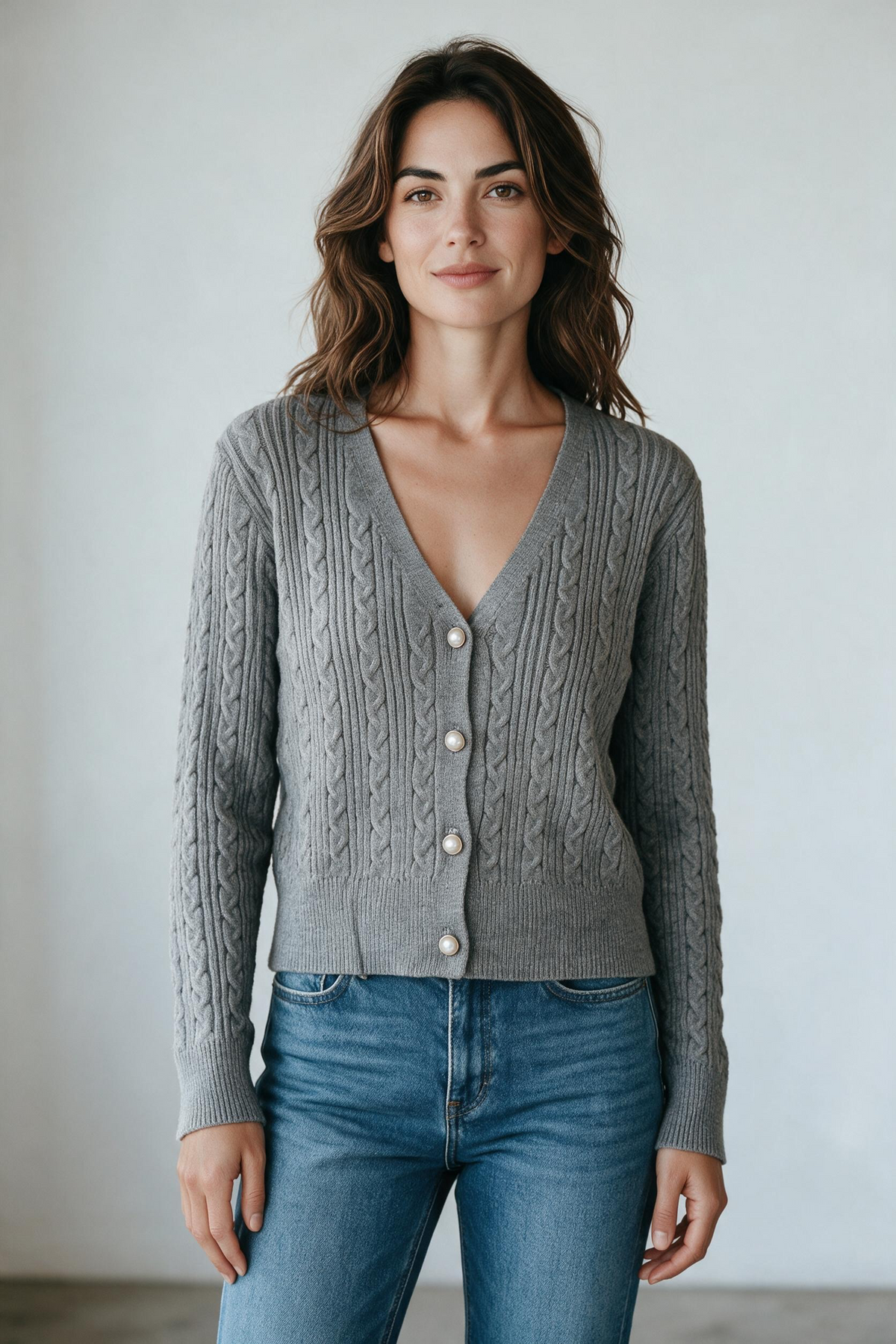 Cardigan damă cu lână și guler detașabil | Mira Style