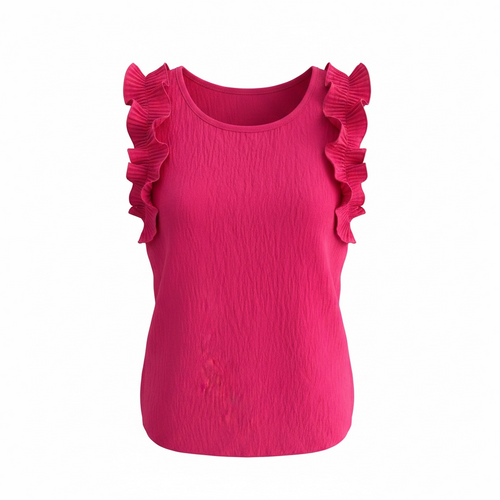 Top cu volănașe stil casual,chic marime universala potrivită mărimilor S,M,L|Mira Style