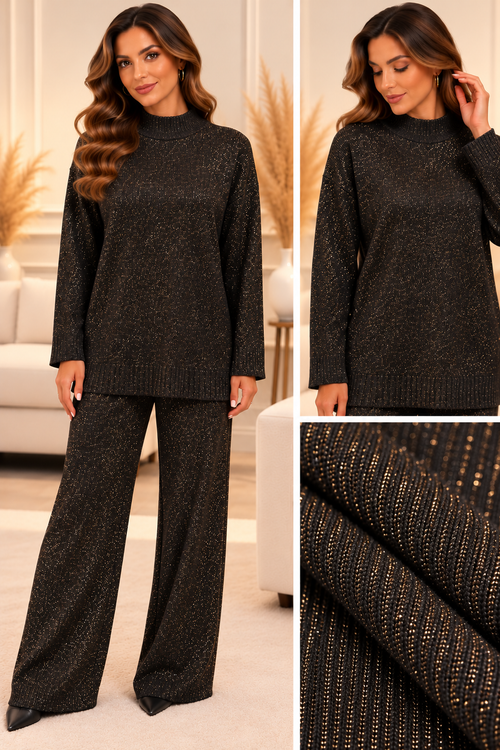 Compleu tricotat damă cu fir strălucitor | Mira Style