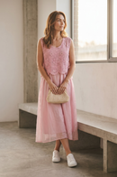 Rochie vaporoasă din voal cu top tricotat – Mărime Universală (S-XL)