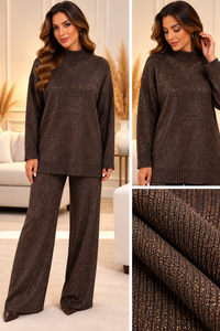 Compleu tricotat damă cu fir strălucitor | Mira Style