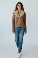 Cardigan damă cu lână și guler detașabil | Mira Style