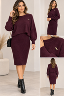 Compleu damă tricotat cu rochie și pulover | Mira Style