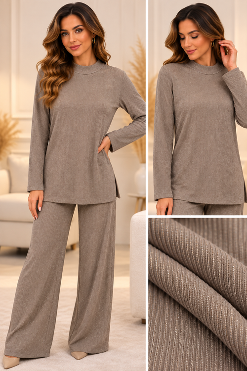Compleu damă cu pantaloni și sclipici fin | Mira Style