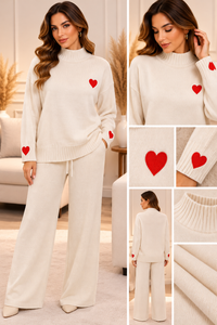 Compleu tricotat damă cu inimioare | Mira Style