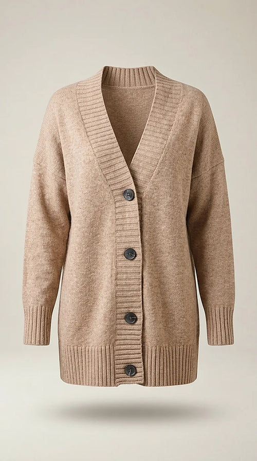 Cardigan de damă only onlsandy, bej pumice stone, cu nasturi, tricotat, stil casual-elegant