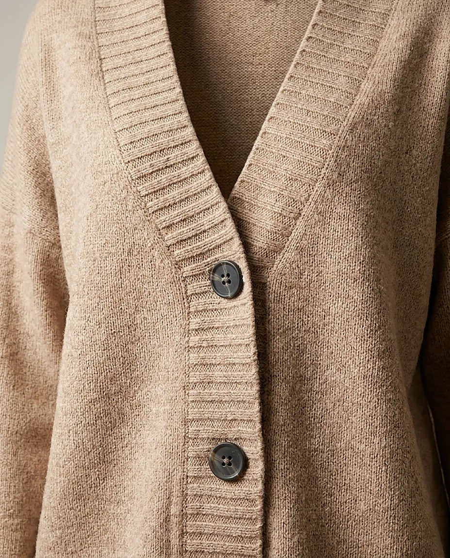 Cardigan de damă only onlsandy, bej pumice stone, cu nasturi, tricotat, stil casual-elegant