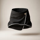 Fustă-pantalon asimetrică cu nasture — Negru