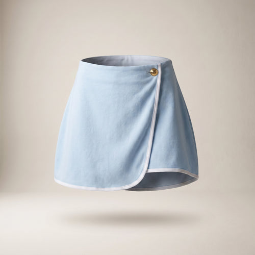 Fustă-pantalon asimetrică cu nasture — vedere din față