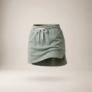 Fustă-pantalon casual cu șnur în talie — Verde salvie