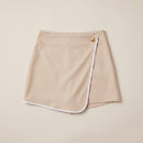 Fustă-pantaloni mini asimetrică bej — hero_intins