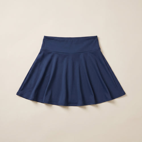 Fustă-pantaloni scurtă evazată, bleumarin — hero_intins