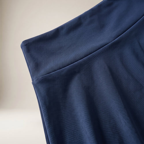 Fustă-pantaloni scurtă evazată, bleumarin — detaliu material