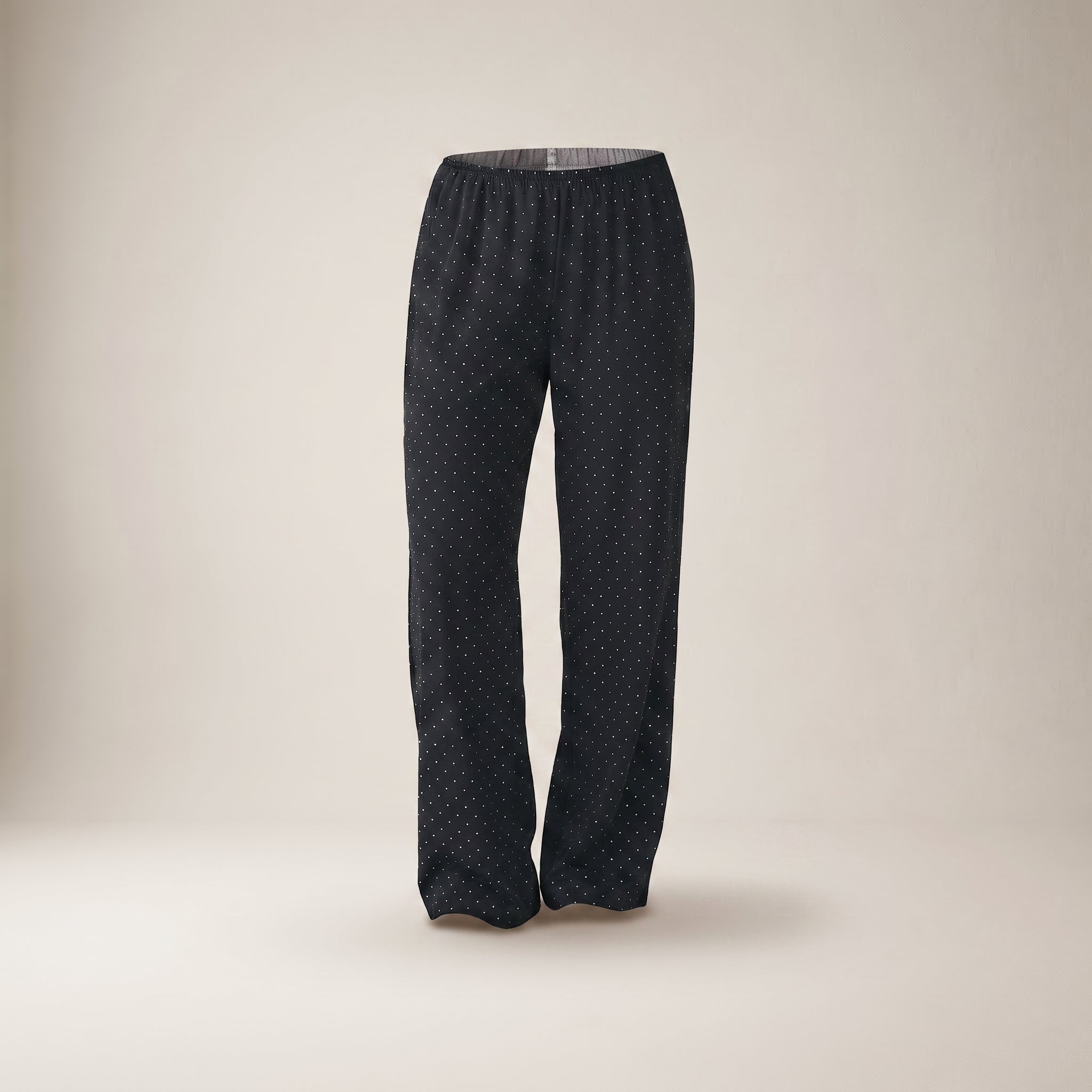 Pantaloni largi cu strasuri, negri — Negru