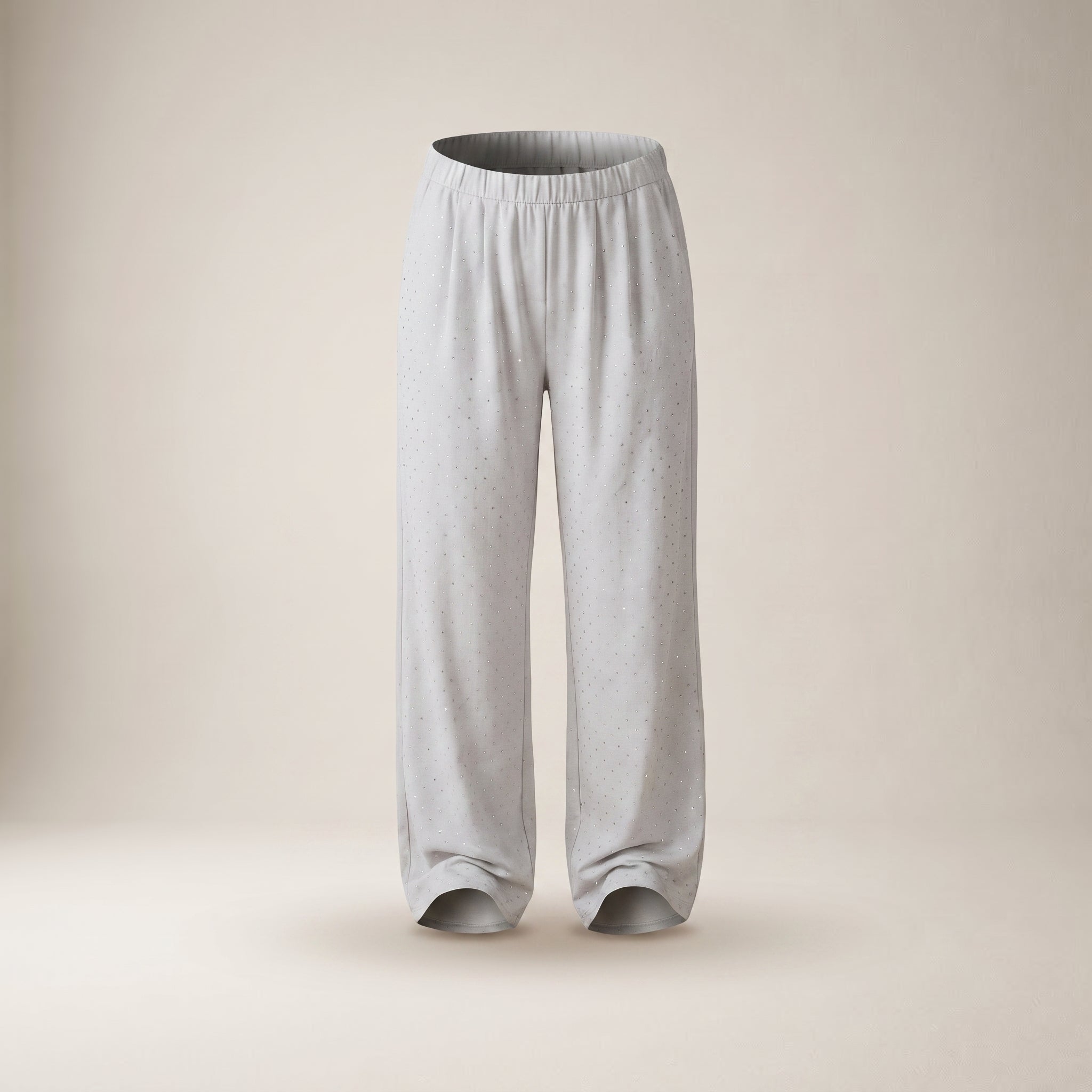 Pantaloni largi cu strasuri, negri — hero_intins