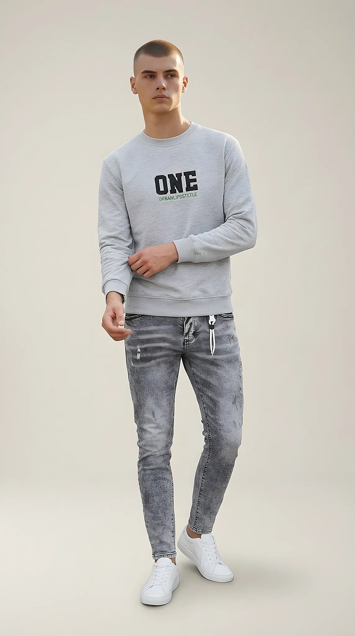 Bluză din bumbac cu imprimeu 'one urbanlifestlyle' | Mira Style