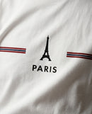 Tricou bărbați alb din bumbac cu imprimeu grafic turnul eiffel paris, stil casual modern