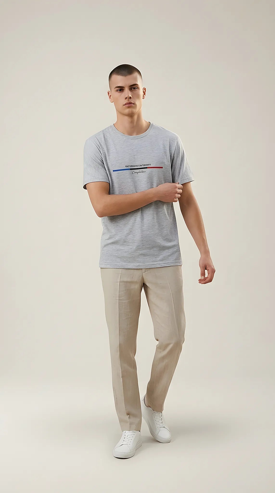 Tricou bărbați demir fashion gri heather cu imprimeu grafic 'performance superiority' | Mira Style