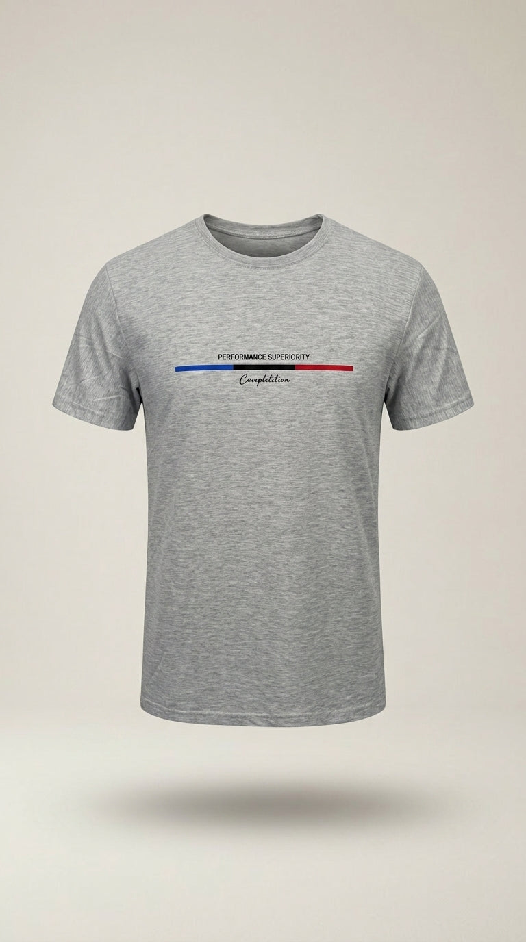 Tricou bărbați demir fashion gri heather cu imprimeu grafic 'performance superiority' | Mira Style