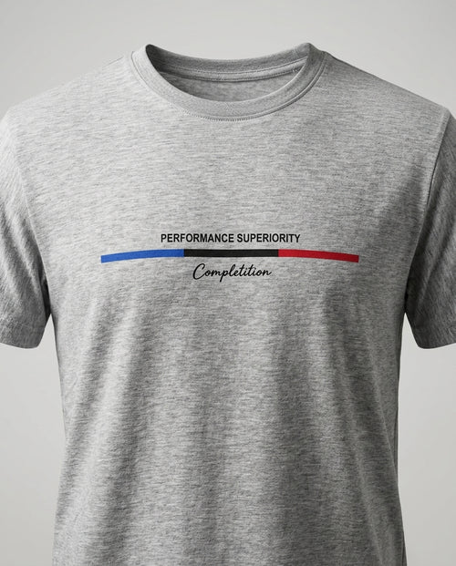 Tricou bărbați demir fashion gri heather cu imprimeu grafic 'performance superiority'
