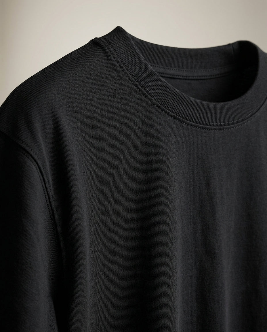 Tricou bărbați pepper & mint, negru, guler rotund, din bumbac, stil casual