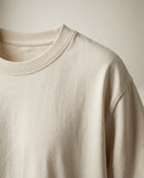 Tricou basic pentru bărbați pepper & mint, crem, din bumbac confortabil, cu guler rotund, stil casual