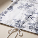 Tricou cu imprimeu floral și șnur în talie — detaliu material