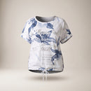 Tricou plus size cu imprimeu floral, alb — hero_intins