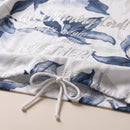 Tricou plus size cu imprimeu floral, alb — detaliu material