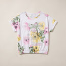 Tricou plus size cu imprimeu floral, alb — hero_intins