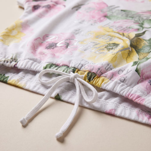 Tricou plus size cu imprimeu floral, alb — detail_constructie