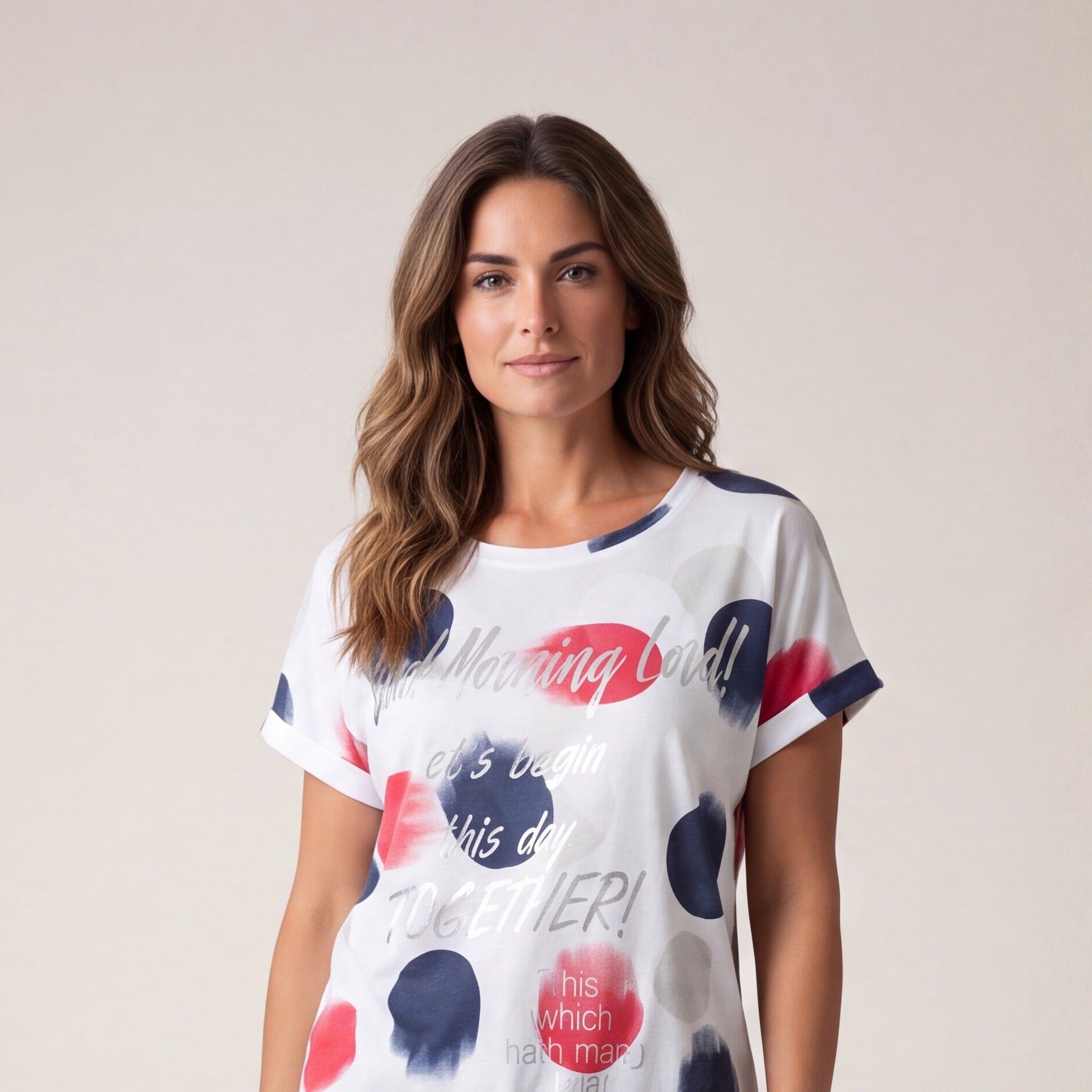 Tricou plus size cu imprimeu și șnur — tryon_apropiat