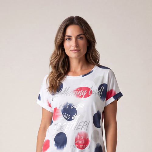 Tricou plus size cu imprimeu și șnur — tryon_apropiat