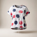 Tricou plus size cu imprimeu și șnur — hero_intins